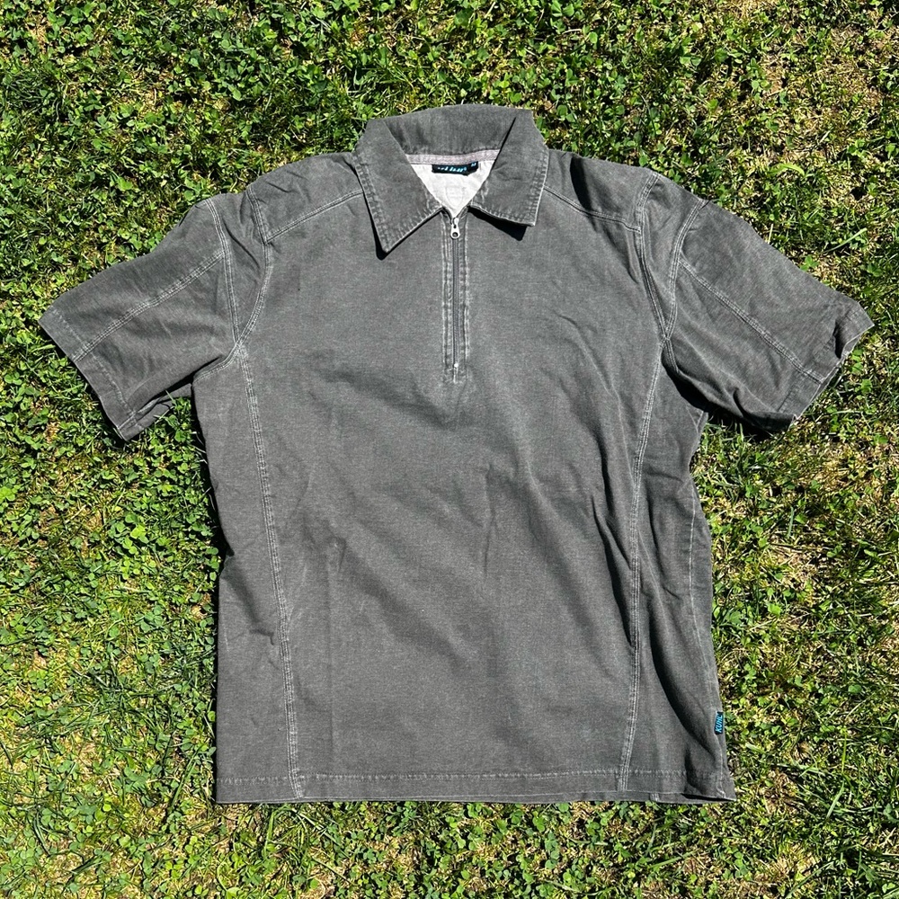 Kuhl Quarter Zip Cotton Shirt Men’s M Short Sleeve Hiking Outdoor